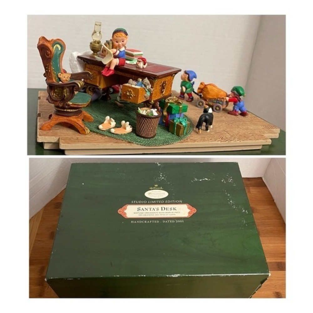 Hallmark Studio Limited Edition Santa's Desk‎ 2001 Handcrafted Display Piece